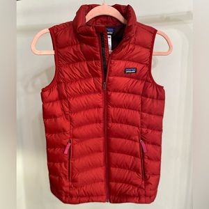 Patagonia Sumac Red Nano Puff Zipper Vest Girls L 12